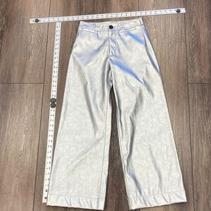 Maeve, wide, party, vacation, casual, Metallic, Silver, Pants, formal, wedding